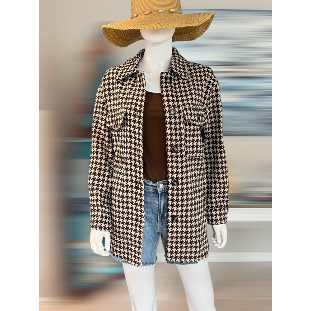 POLAGRAM Checker print lightweight shacket S M L - Picture 3 of 6